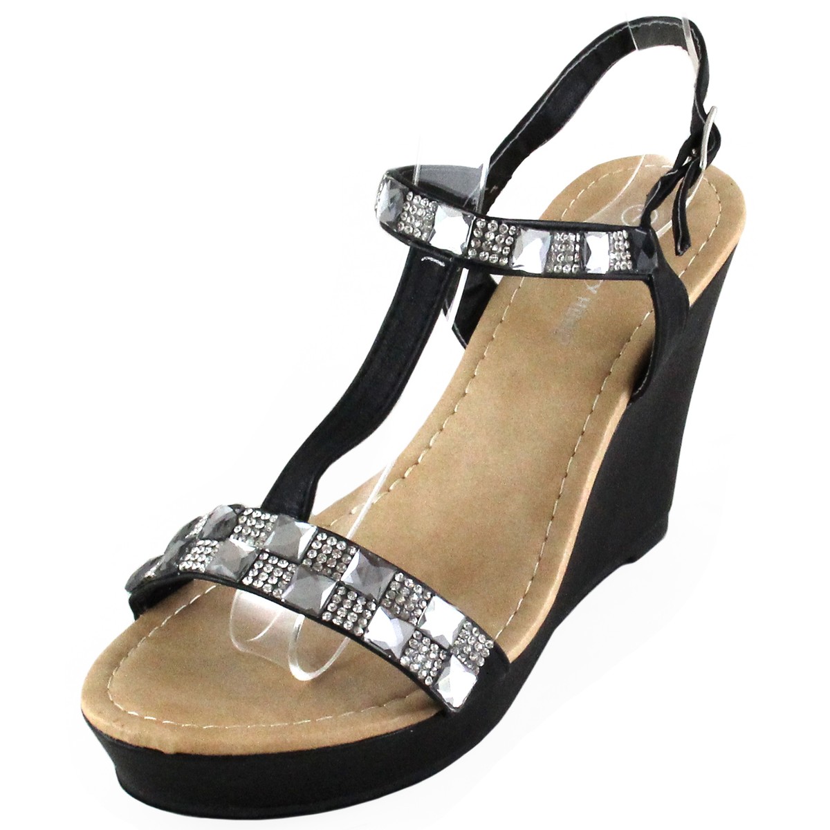 Wedge Sandals Pavers Party Shoes Pavers Ladies New Navy Slip On