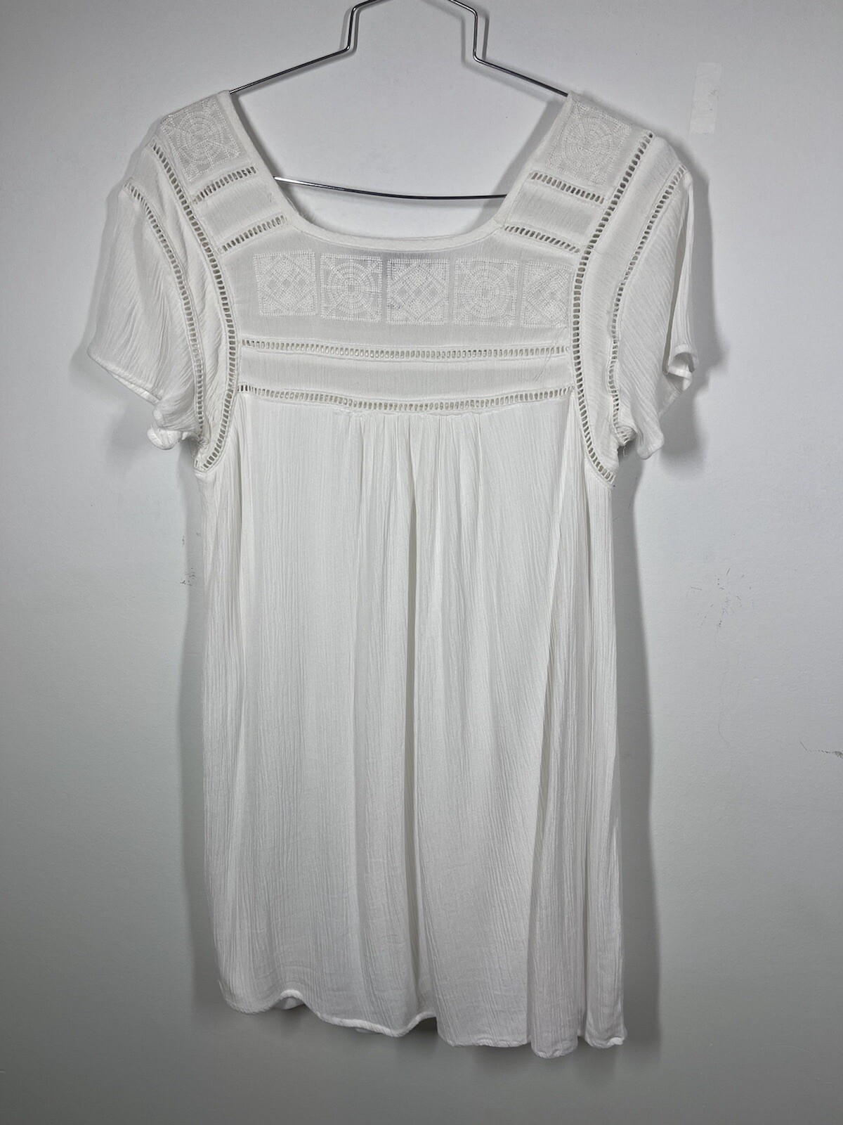 Romeo And Juliet Couture White Boho Embroidered Sheath Dress Size S Bride Grad