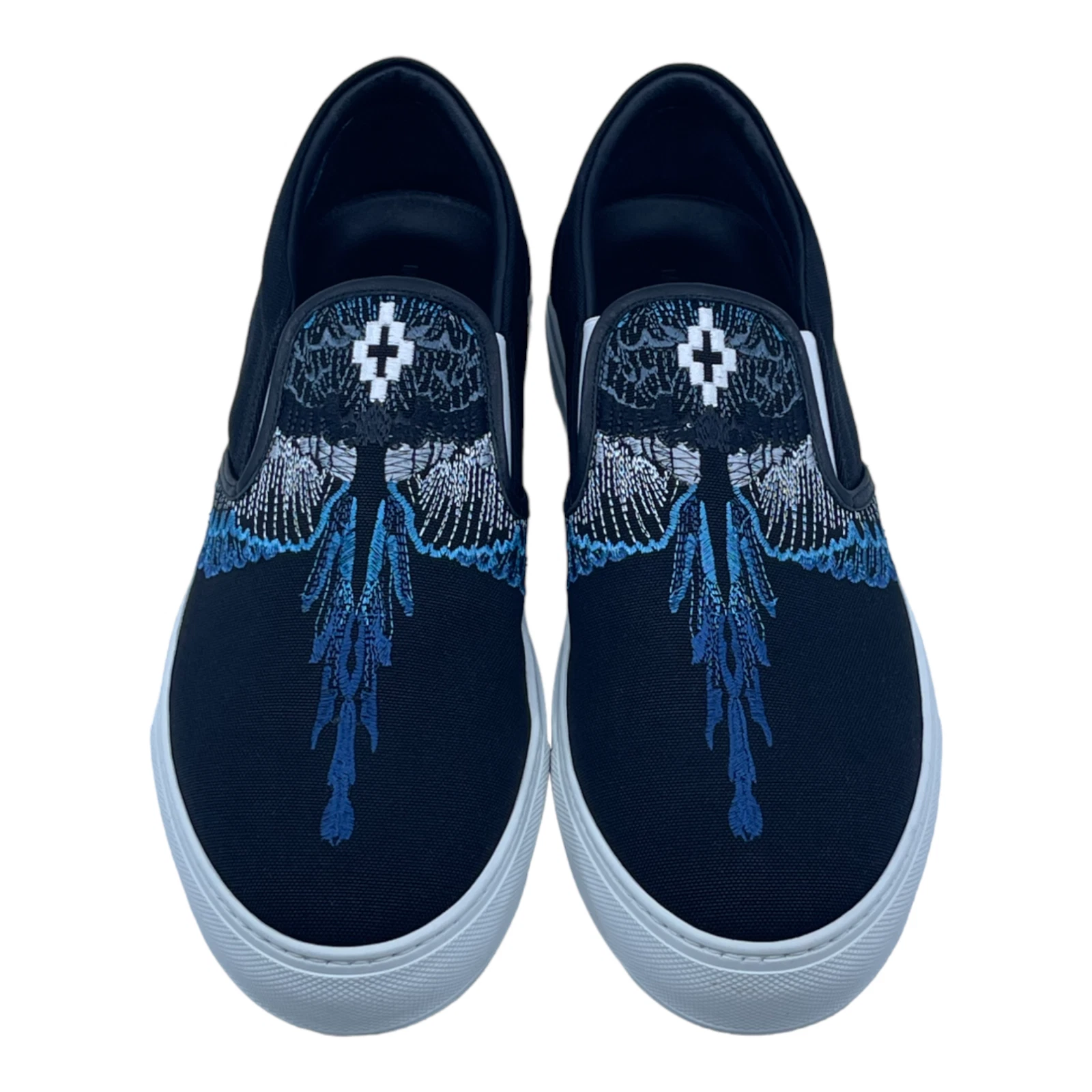 Marcelo Burlon Ali Blu Uomo Slip on Nero Multicolore NUOVISSIMA SCATOLA IBN