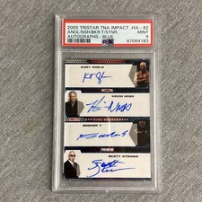 2009 Tristar TNA Impact Angle/Nash/Booker T/Steiner Autographs Blue PSA 9