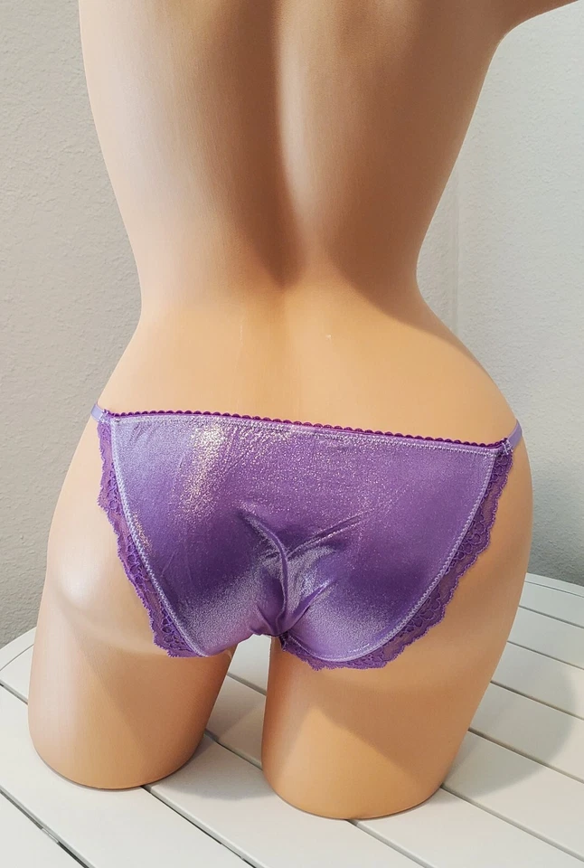 Victorias Secret Dream Angels String Bikini LACE Shiny 5/S PURPLE Foxglove  - Image 3 of 4