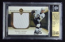 2005-06 SIDNEY CROSBY ULTIMATE PREMIUM SWATCHES #68/75 BGS 10 PRISTINE POP 1