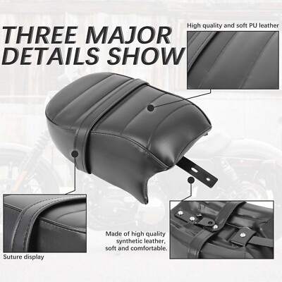 Sedile Passeggero Per Harley Sportster 883 E 1200 - Pillion Posteriore In Pelle Sintetica Nera - Foto 3