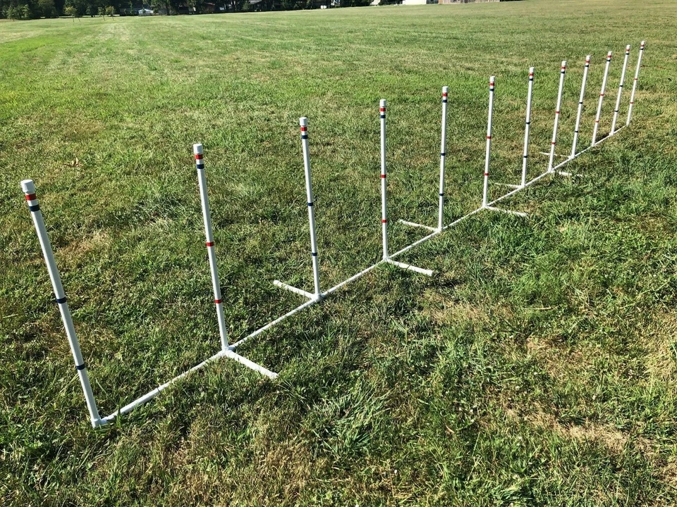Dog Agility Equipment 12 Weave Poles on a PVC Base FREE US shipping - Image 2 of 4