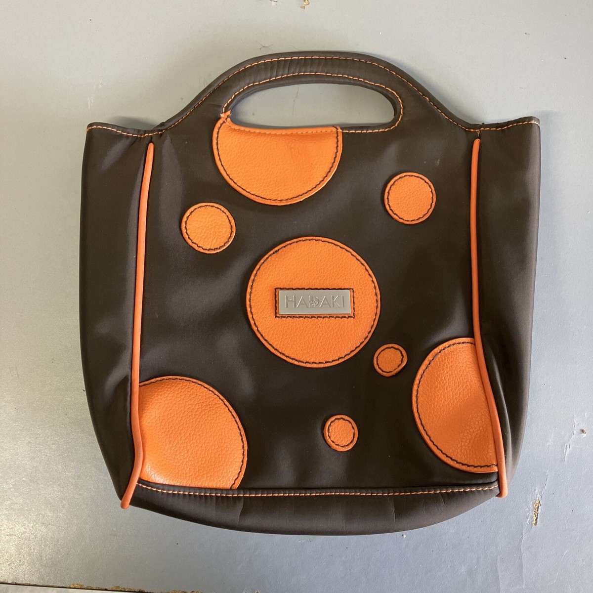Hadaki Insulated Lunch Bag orange and brown with magnet handles | eBay