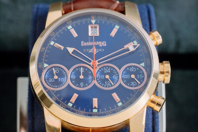 EBERHARD & Co Chrono 4 - seltenes gold & blaues Zifferblatt