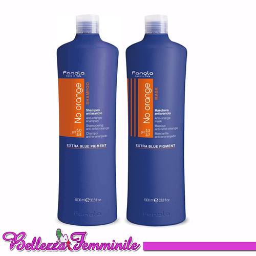 Shampoo e Maschera Antiarancio per capelli con pigmenti blu 1000ml - No  Orange | eBay