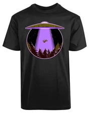 Space Ship Man Falling On Mountain Trees New Men's Shirt Gift Tees