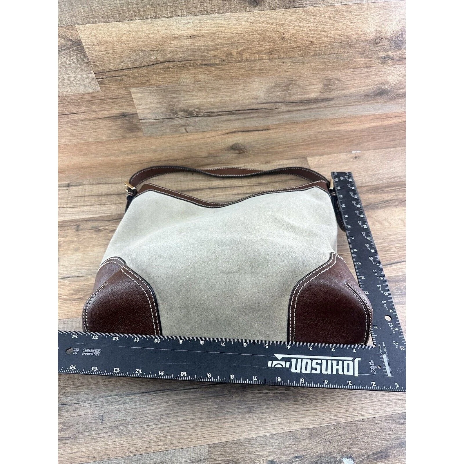 BORSA A TRACOLLA MICHAEL KORS grigia e marrone in camoscio e pelle