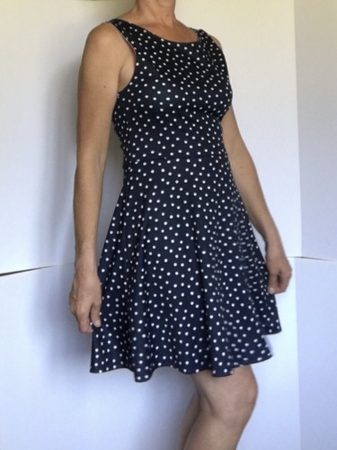 H\u0026M Navy Blue Polka Dot Dress 