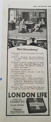 1915 London Life cork tip cigarettes salesman purchasing agent chat ad