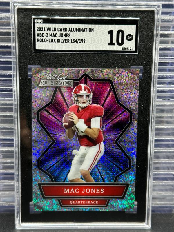 Mac Jones Wild Card Alumination #ABC3 Holo-Lux Silver