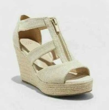new Women's Carla Espadrille Wedge Pumps - A New Day - Cream with tag