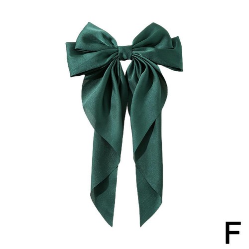 Correas de cinta de moño grande para mujeres horquilla de acero acce satinado☃ pinza para el cabello V9K9 - Imagen 13 de 13