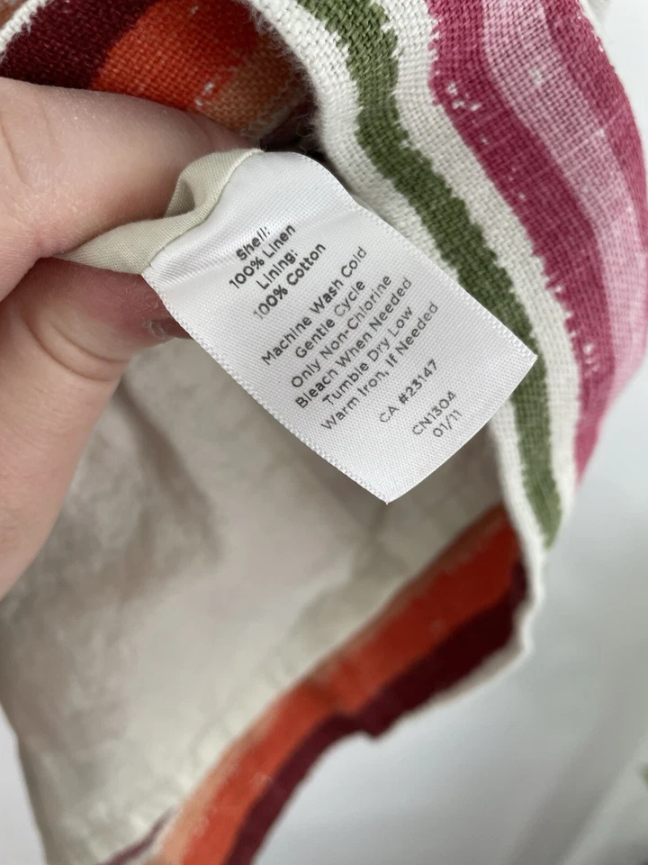 Falda lápiz recta Talbots 8P rosa verde a rayas 100 % lino para mujer 8 Petite’s Foto 4 de 4