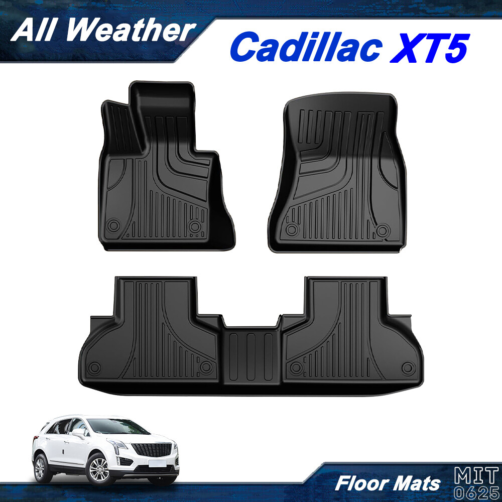 Car Floor Mats TPE Rubber Liners Carpet All Weather For Cadillac XT5