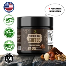 Organic Mushroom Coffee 9 Adaptogenic Mushroom 150g 30 Servings