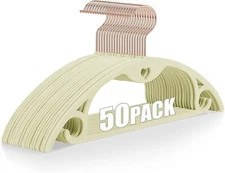 Velvet Clothes Hangers, 50 Pack No Shoulder Bumps Ultra Thin Space Saving 360 De