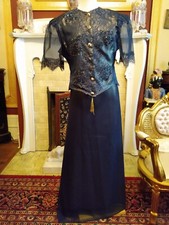 One Of A Kind Navy Silk Organza W/ Gold Lining  Jacket Sz 10 My Design Studio