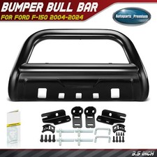 Ford Bull Bars 3.5" Black Carbon Steel Bull Bar Grille Guard w/ Skid Plate for Ford F-150 04-24