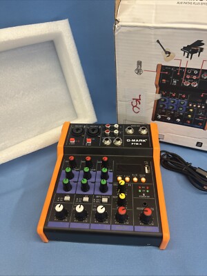 Audio Mixer G-MARK PTM-4 Bluetooth Professional Portable DJ Console 48V Phantom