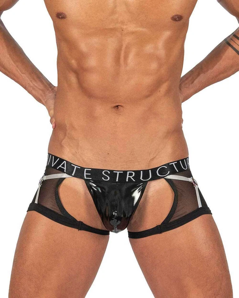 PRIVATE STRUCTURE Alpha Low Waist Harness Trunk Shades Of Shiny Black 4417 108 - Image 2 of 4