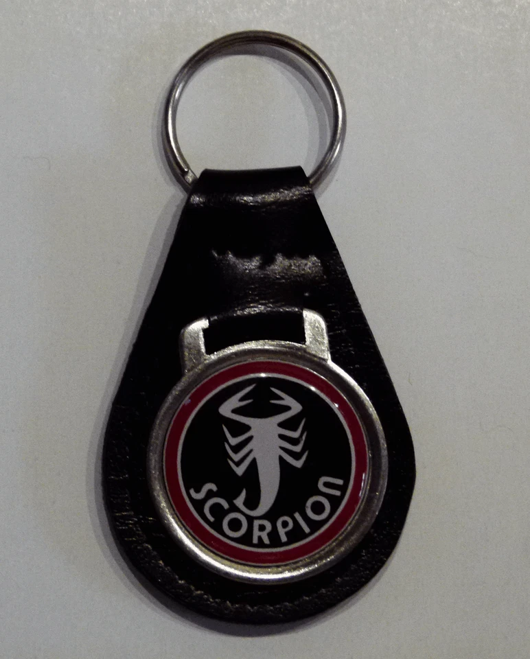 Reproduction Vintage Scorpion Snowmobile Logo Leather Keychain (037)