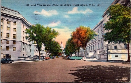 Old & New House Office Buildings Washington DC 1955 Vintage Linen Postcard B28