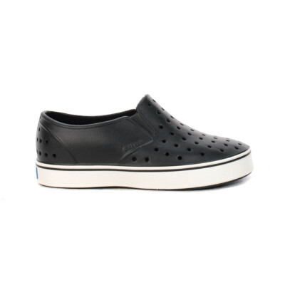 Native Miles Jiffy Black/Shell White Rubber Kids Shoes