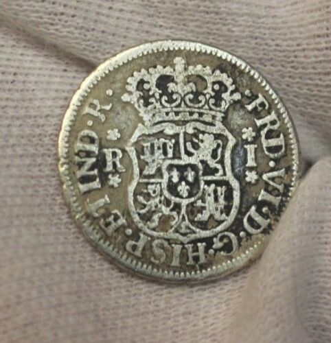MEXICO 1 REAL MO 1759 M. FERNANDO VI. M0-M ,1 REAL SILVER, INTERESTING. - Picture 1 of 5