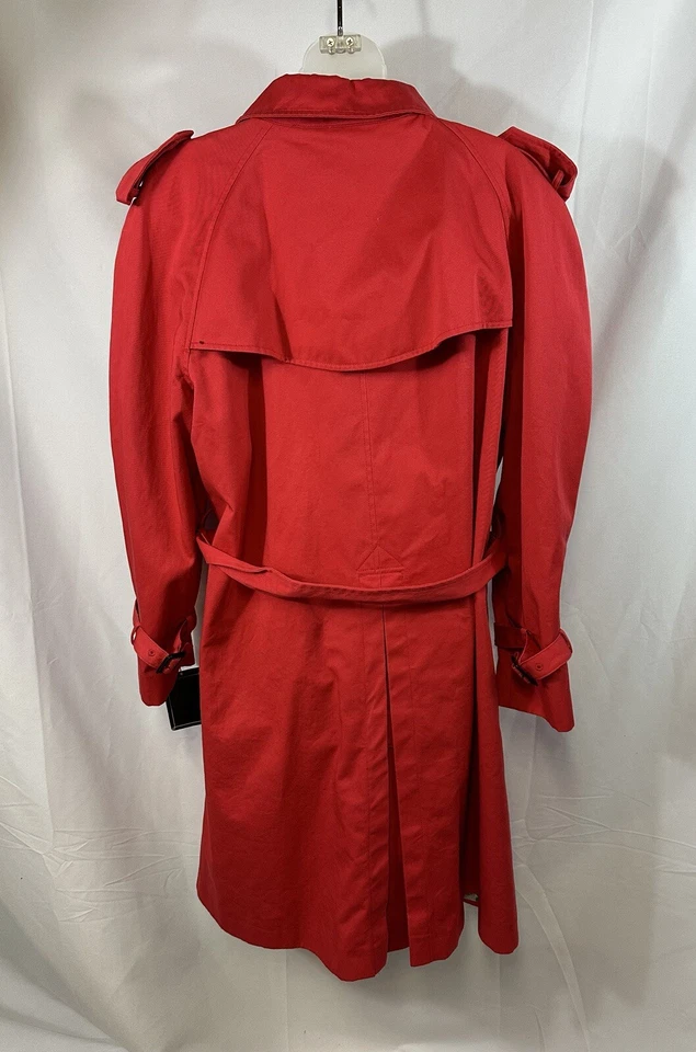 Gabardina Perry Ellis Portfolio para mujer con cinturón doble botonadura talla 20P amapola nueva con etiquetas Foto 2 de 4