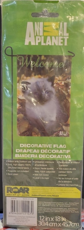 ANIMAL PLANET WELCOME FLAG - 12 X 18 - NIP