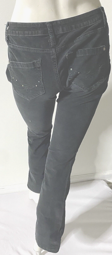 NOBO No Boundaries Juniors Black Low-Rise Corduroy 5-Pocket Straight-Leg Pants 5 - Picture 3 of 10