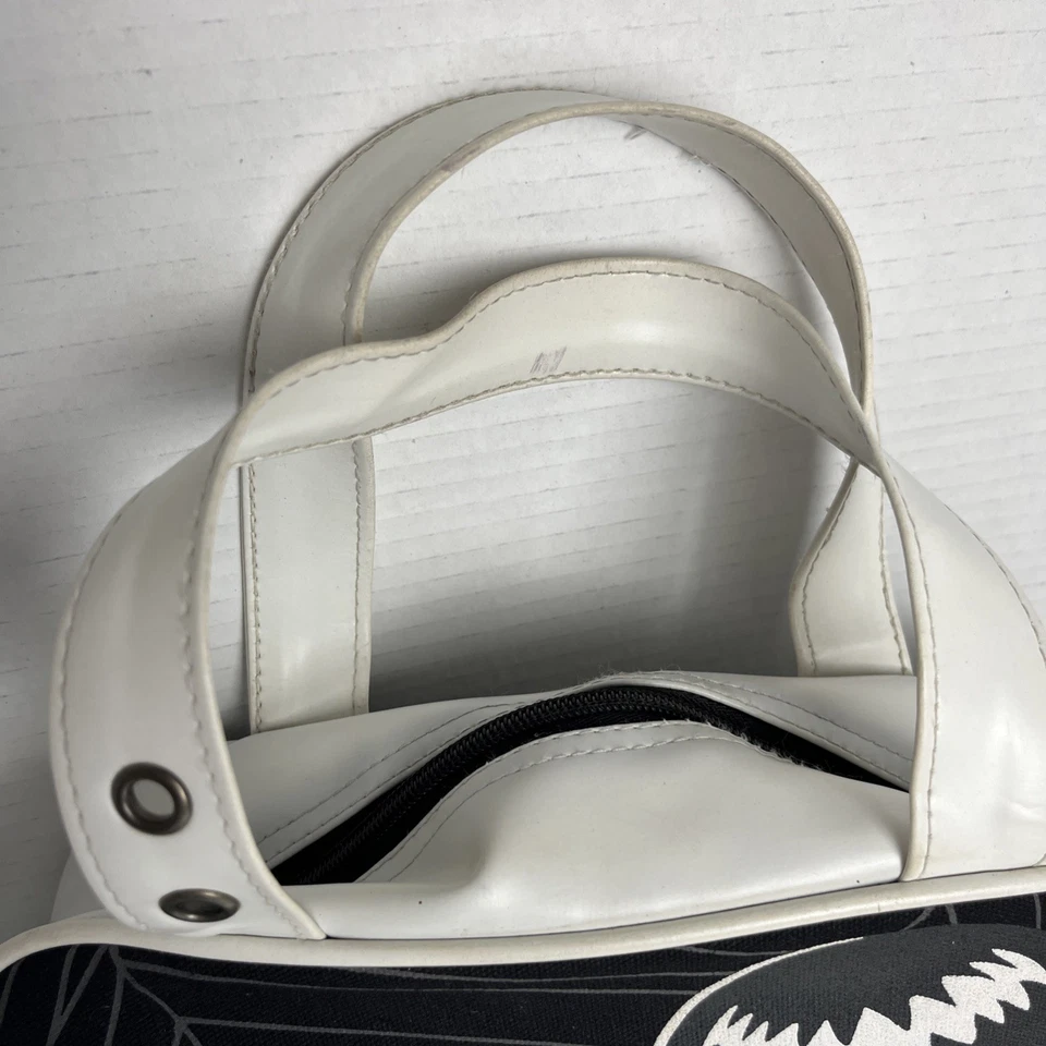 Emily The Strange Y2k White Faux Leather ,Canvas Adjustable Strap Bowling Bag - Image 3 of 4