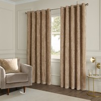Paoletti Lustre Velvet Fully Lined Eyelet Curtain Pair | Various Colours