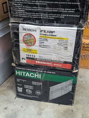 #ad 4000 ct Hitachi 10113 3quot; x .120 Framing Nails 21° Round Head plastic Strip $69.99