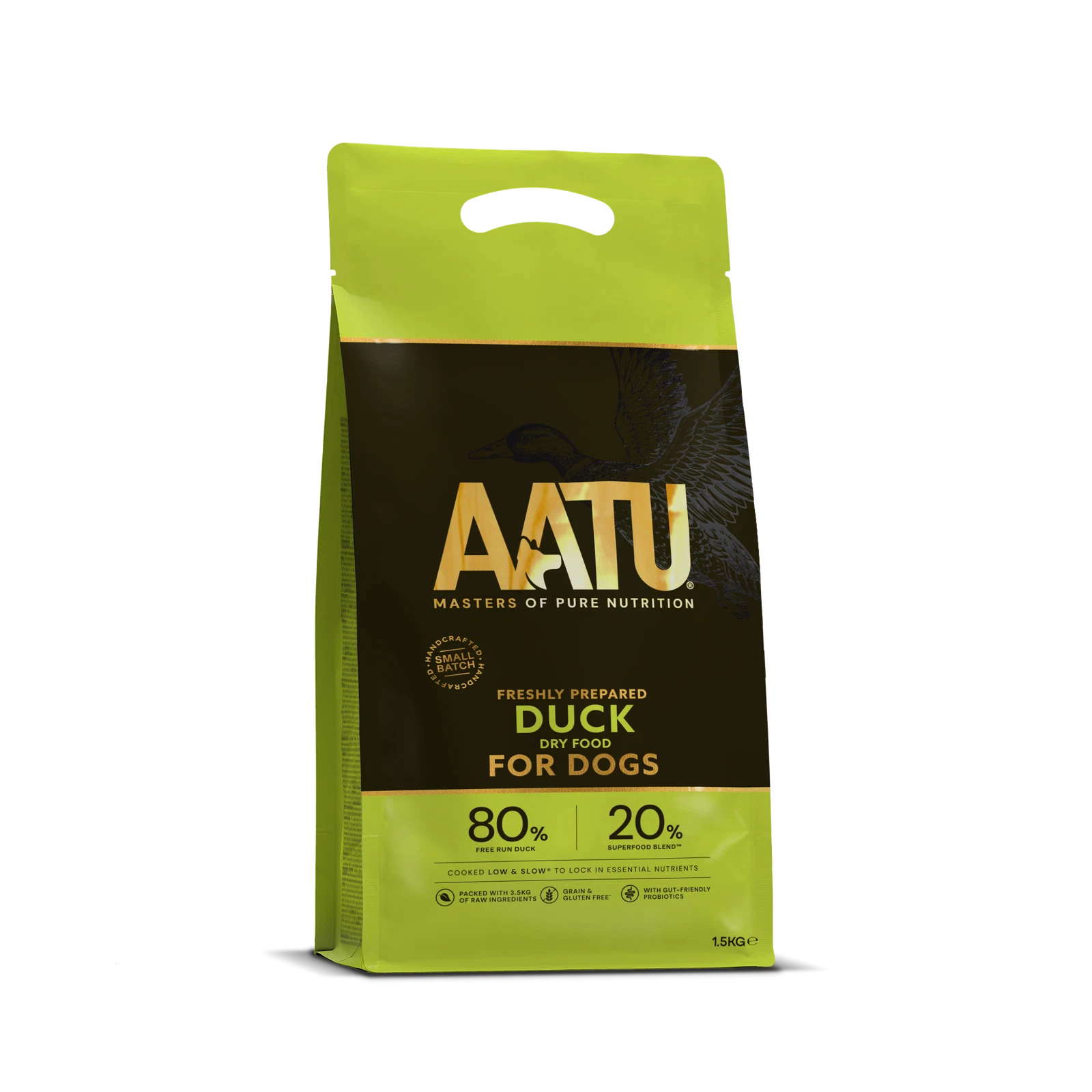 AATU 80/20 Grain Free Duck Dry Dog Food - 1.5kg