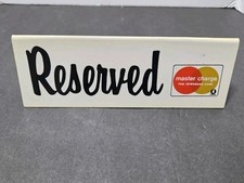 Vintage Mastercard Table Reserved Sign