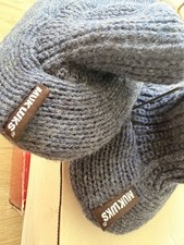 Muk Luks Gray Knit slipper with Logo Tag