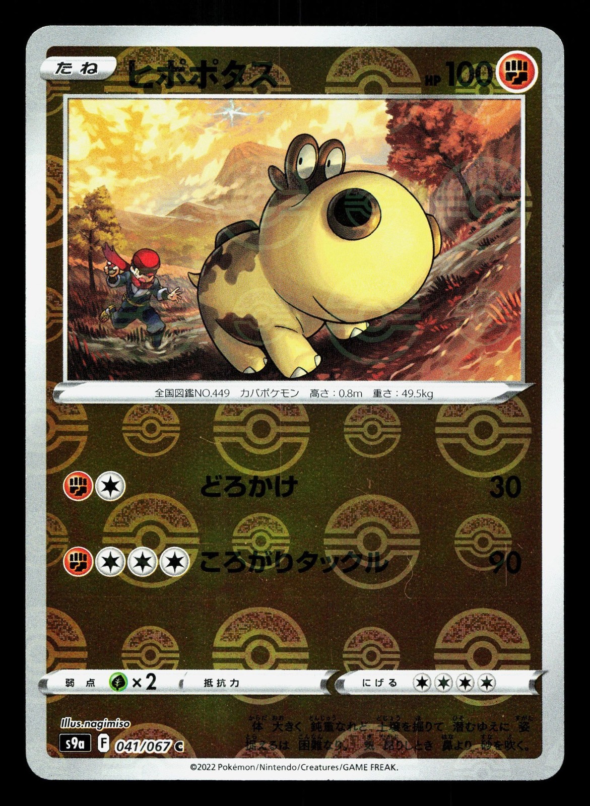 Hippopotas 041/067 Battle Region NM Japanese Pokemon Card TCG