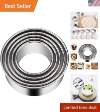 Versatile 5-Piece Round Cookie Cutters - Durable Stainless Steel Design