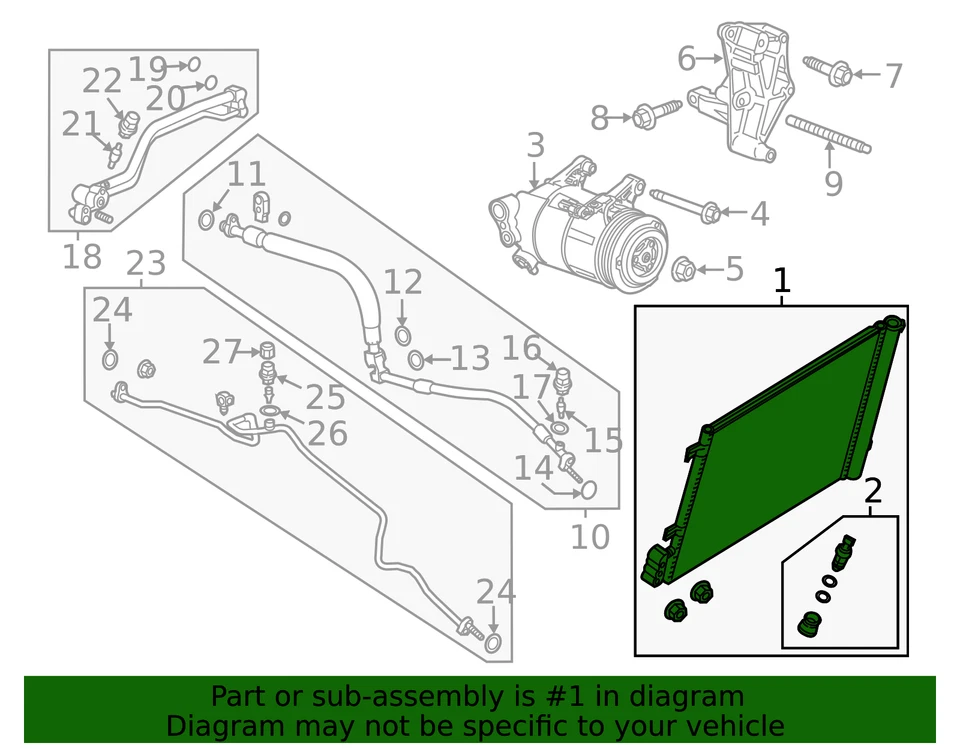 Condensador de aire acondicionado genuino GM 23237860 Foto 4 de 4