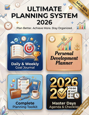 4-in-1 Ultimate Life Management Planner Bundle 2026 PLR Commercial Rights