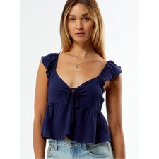 PacSun Navy Ruffle Tie-Front Camisole