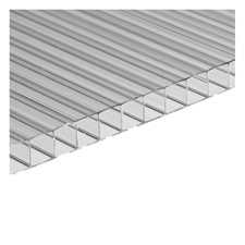 Set di 5 lastre policarbonato alveolare spessore 6 mm dimensione 44 x 98 cm Tras