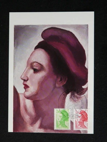 Liberté de Gandon art Eugene Delacroix painting maximum card France 1982 (5)