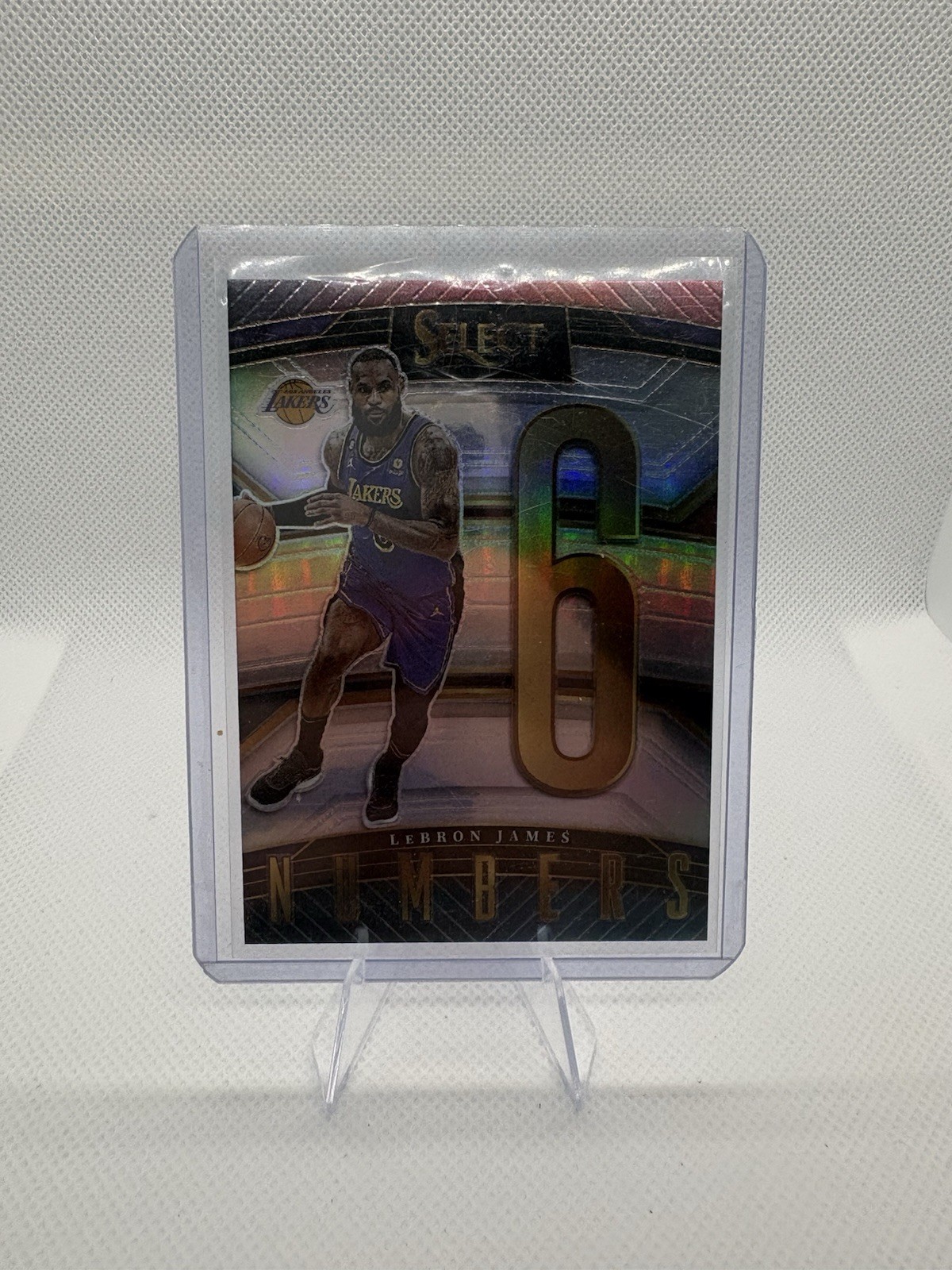 Panini Select 2022-23 Numbers Silver Prizm LeBron James #4 Los Angeles Lakers