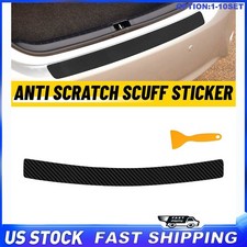4D Carbon Fiber Rear Boot Bumper Sill Body Guard Protector Sticker 90cm 1-5X