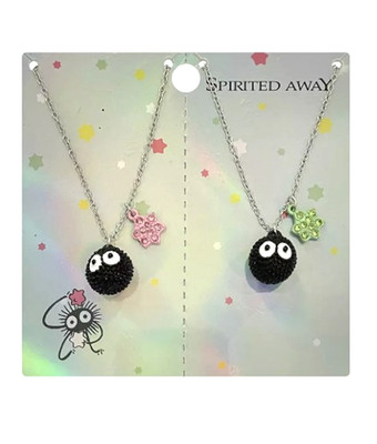 Studio Ghibli Spirited Away Soot Sprites Best Friend Necklace Set of 2 New w/Tag