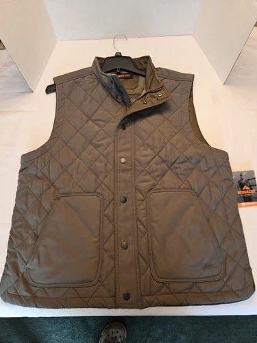 RIDGECUT Toughwear Men’s Green Vest Quilted Work Zip Outdoor Utility Size Lg. - product listing photo